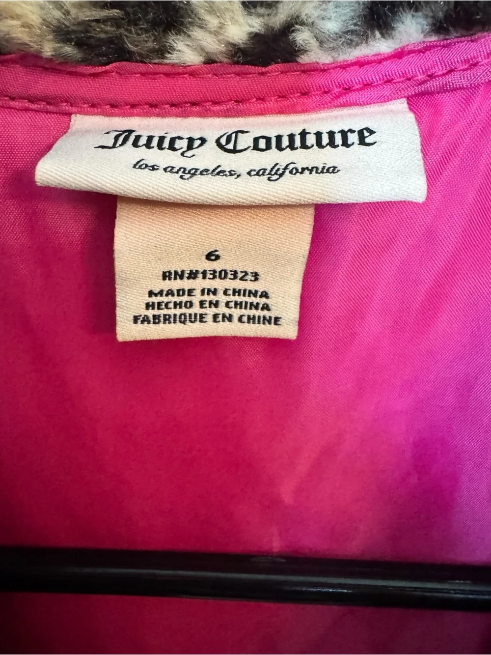 Juicy Couture Hot Pink Lined Faux Fur Jacket